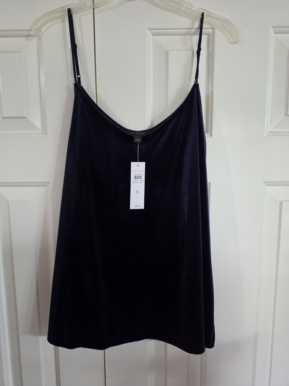 Ann Taylor Navy Blue Velvet Slip Cami